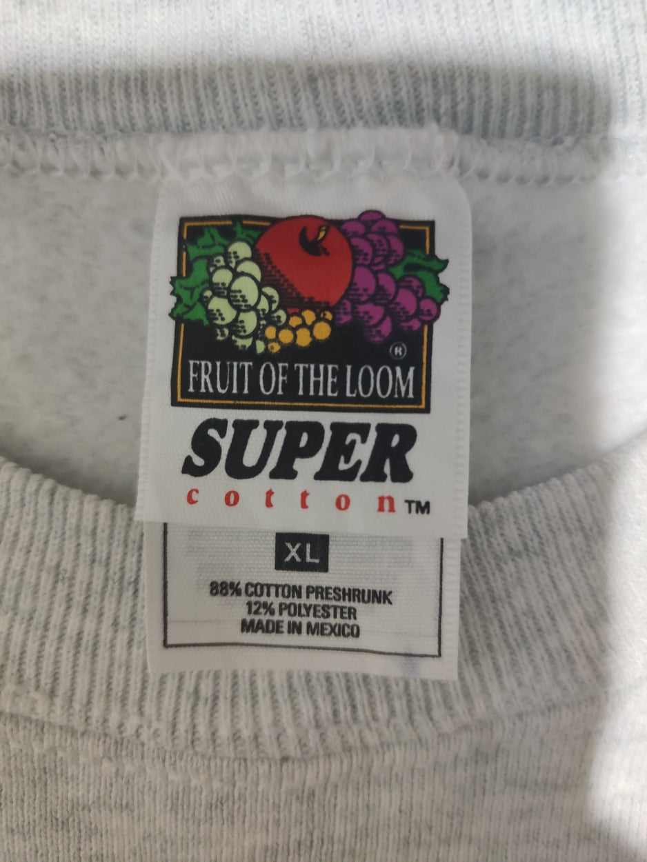 Fruit Of The Loom Men Cotton Fleece Gray Sweatshirt XL