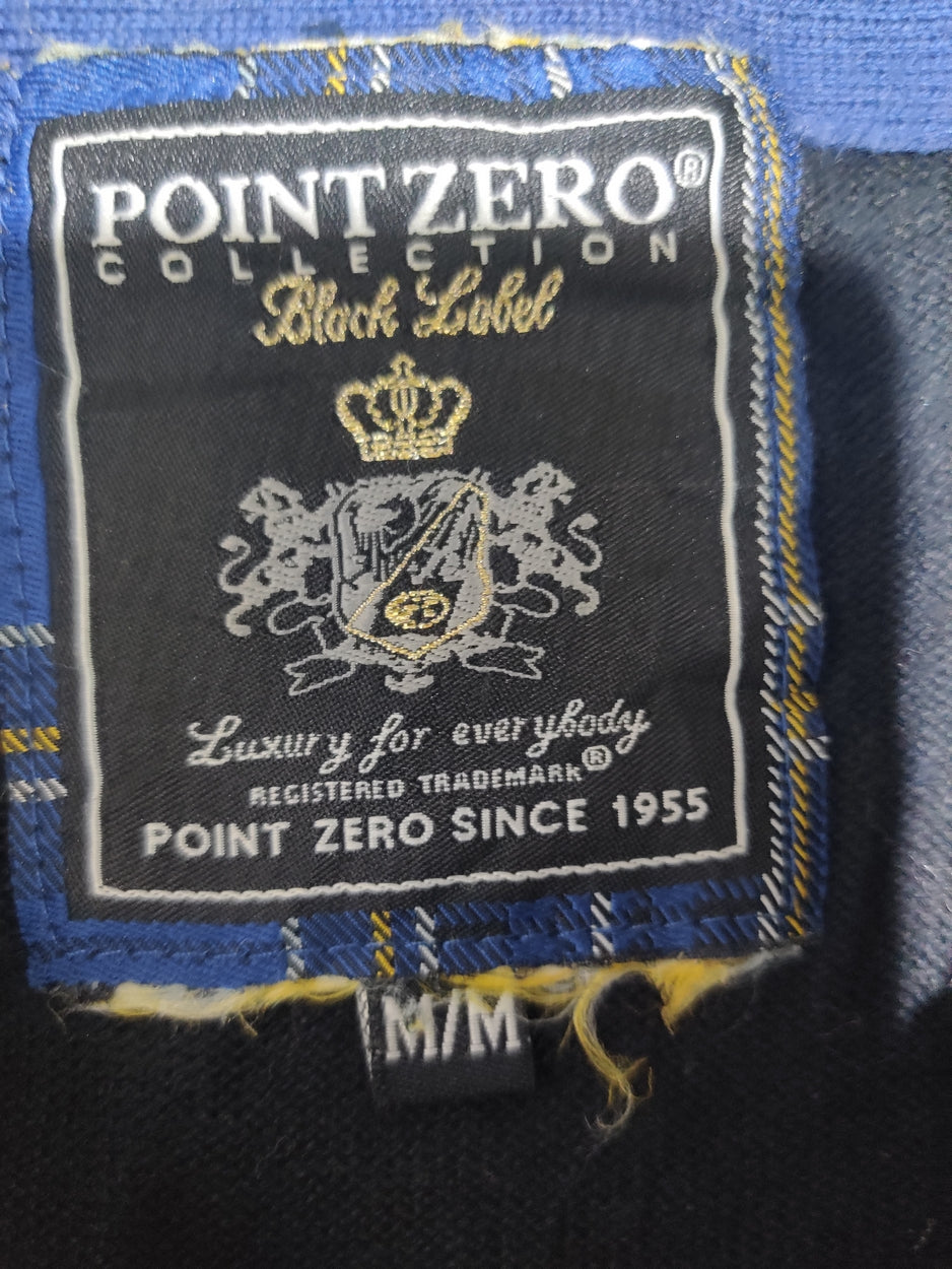 Point Zero Men Cotton Fleece Black Sweater M