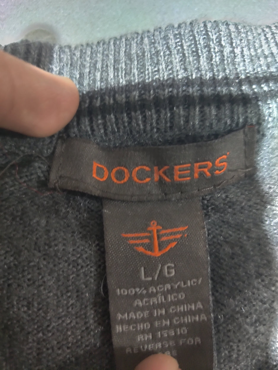 Dockers Men Cotton Fleece Gray Sweater L