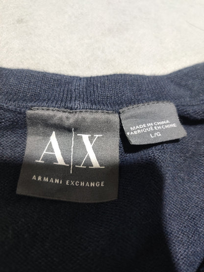 Armani Exchange Men Cotton Fleece Blue Sweatshirt L