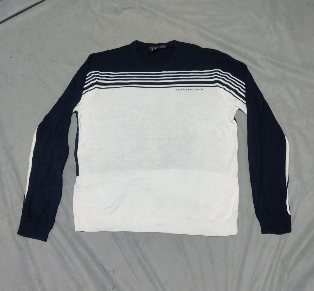 Armani Exchange Men Cotton Fleece Blue Sweatshirt L