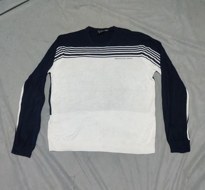 Armani Exchange Men Cotton Fleece Blue Sweatshirt L
