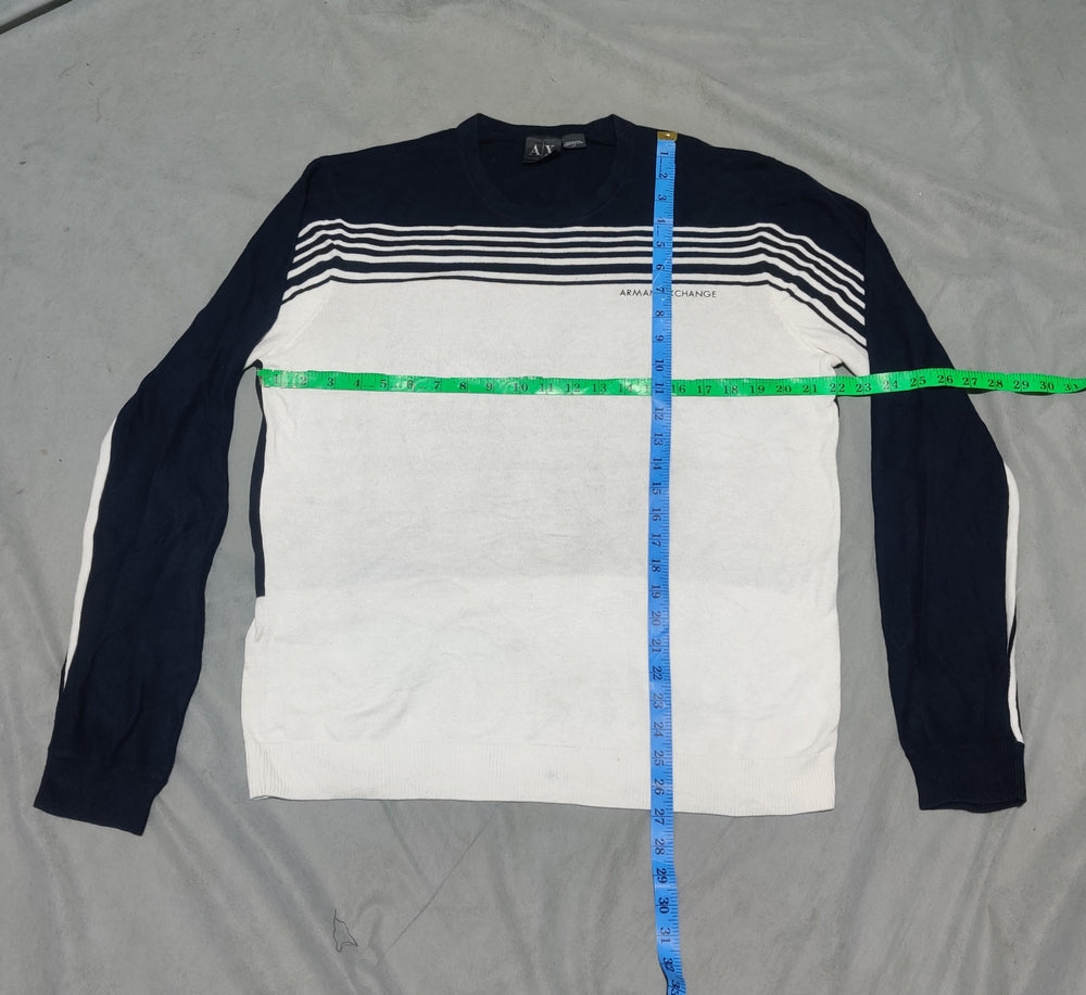 Armani Exchange Men Cotton Fleece Blue Sweatshirt L