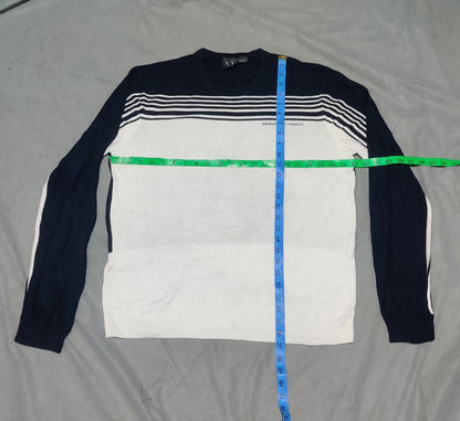 Armani Exchange Men Cotton Fleece Blue Sweatshirt L