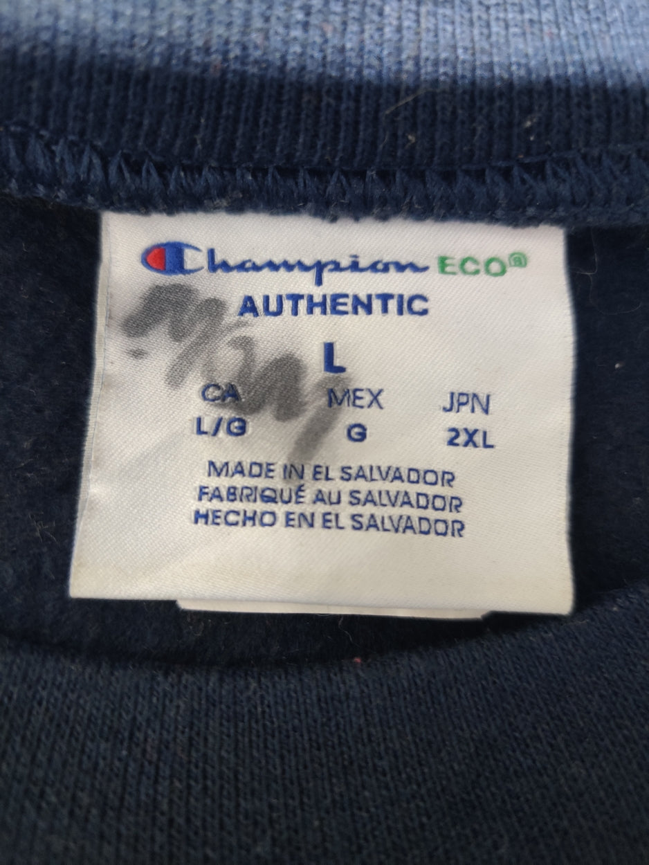 Champion Men Cotton Fleece Blue Sweatshirt L