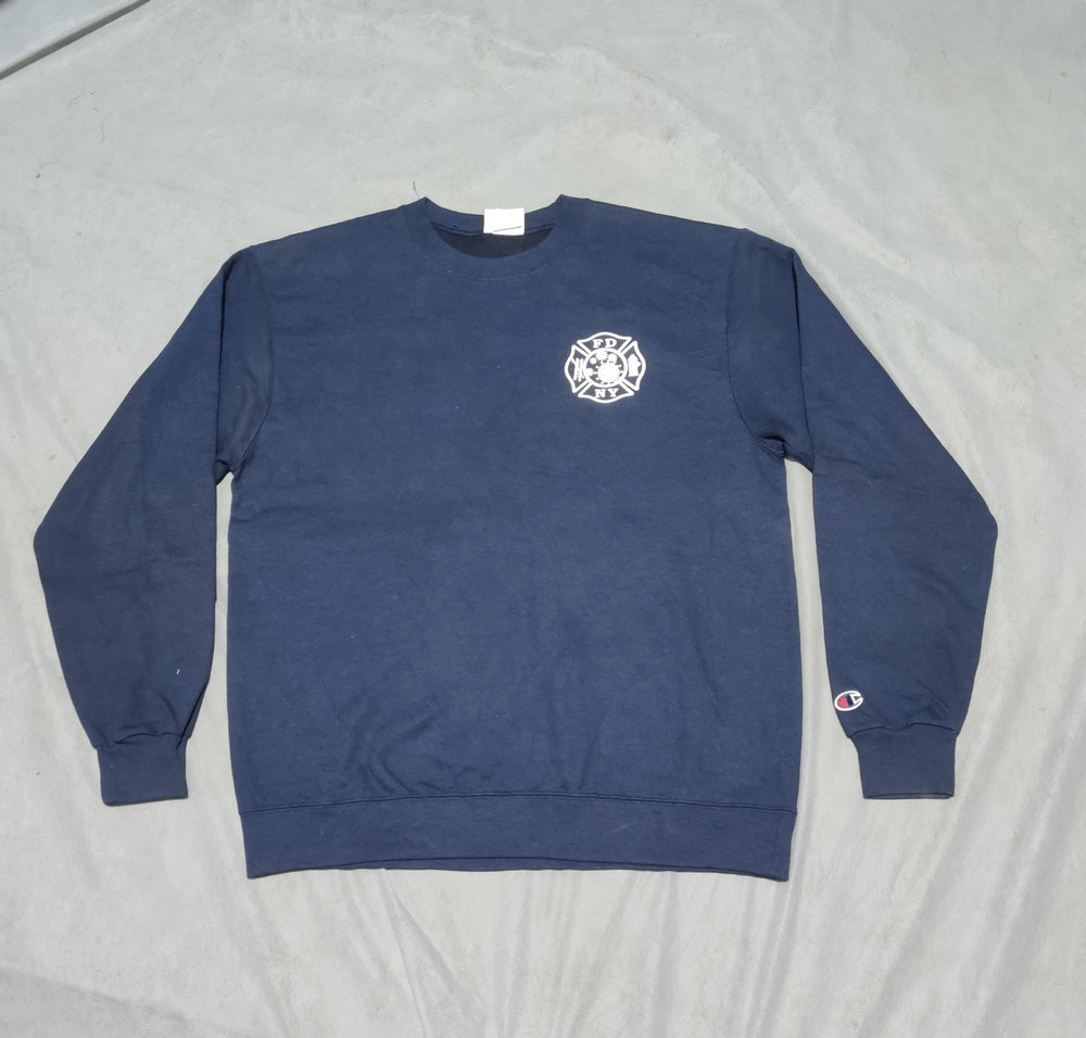 Champion Men Cotton Fleece Blue Sweatshirt L