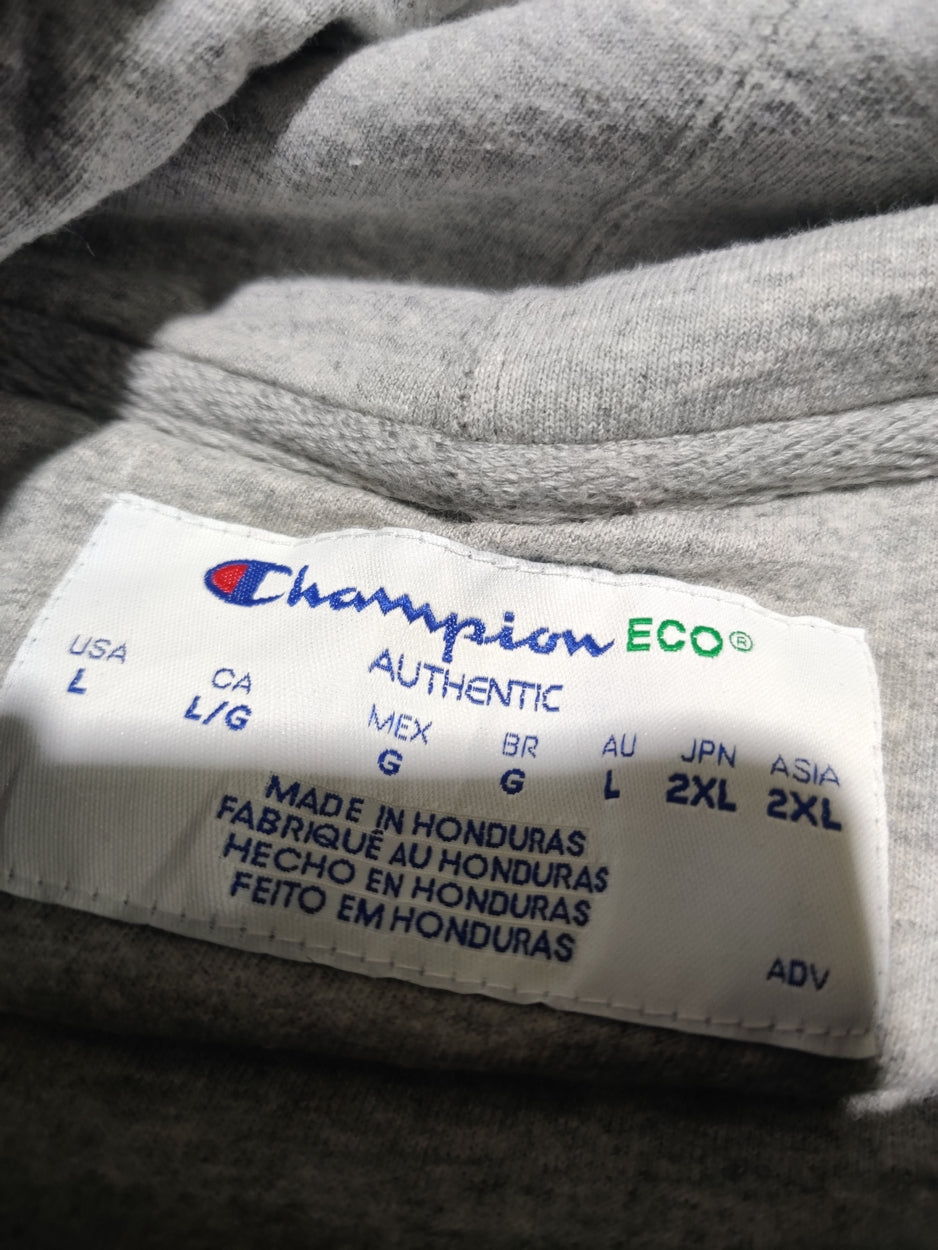 Champion Men Cotton Fleece Gray Zipper L