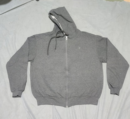 Champion Men Cotton Fleece Gray Zipper L