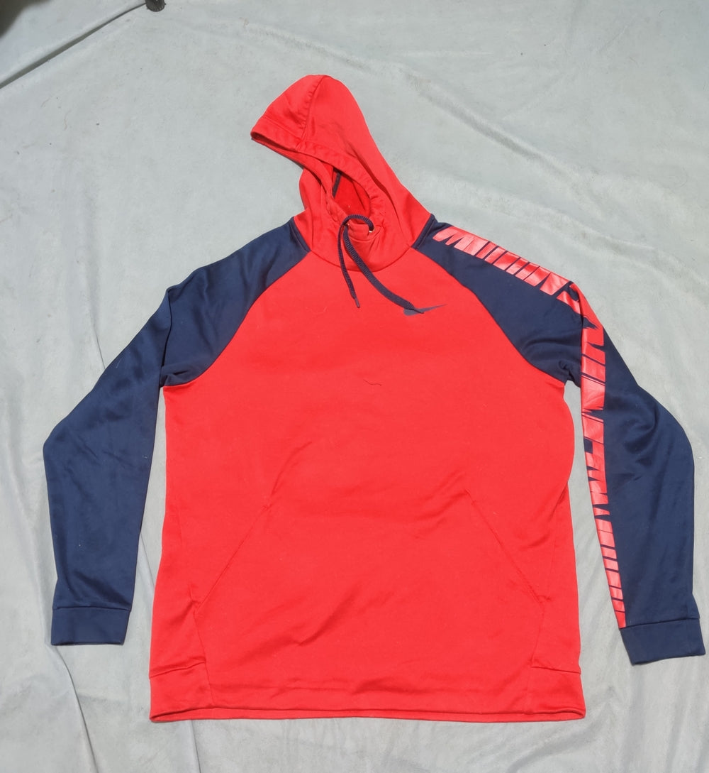 Nike Men Cotton Fleece Red Hoodie S