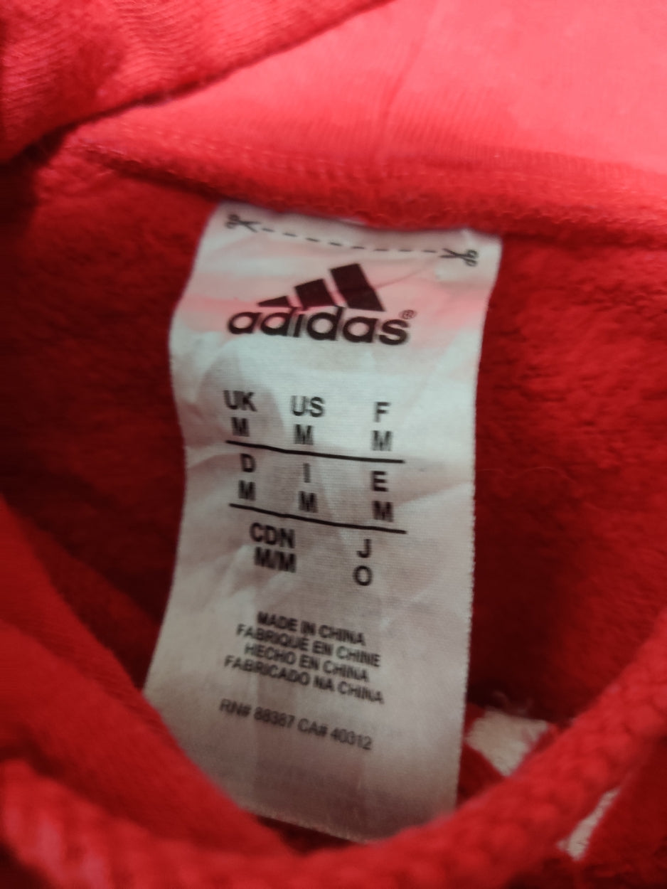 Adidas Men Cotton Fleece Red Hoodie M
