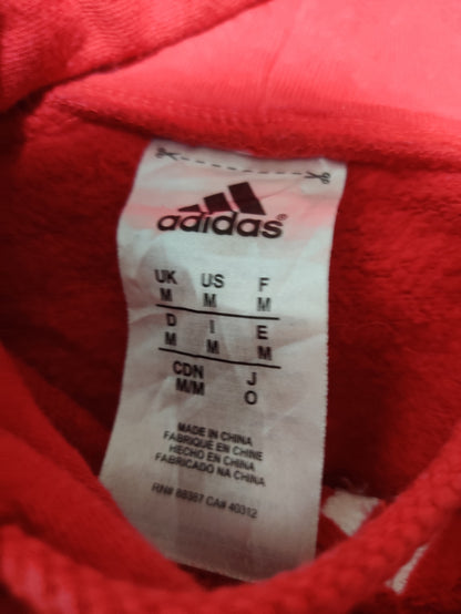 Adidas Men Cotton Fleece Red Hoodie M