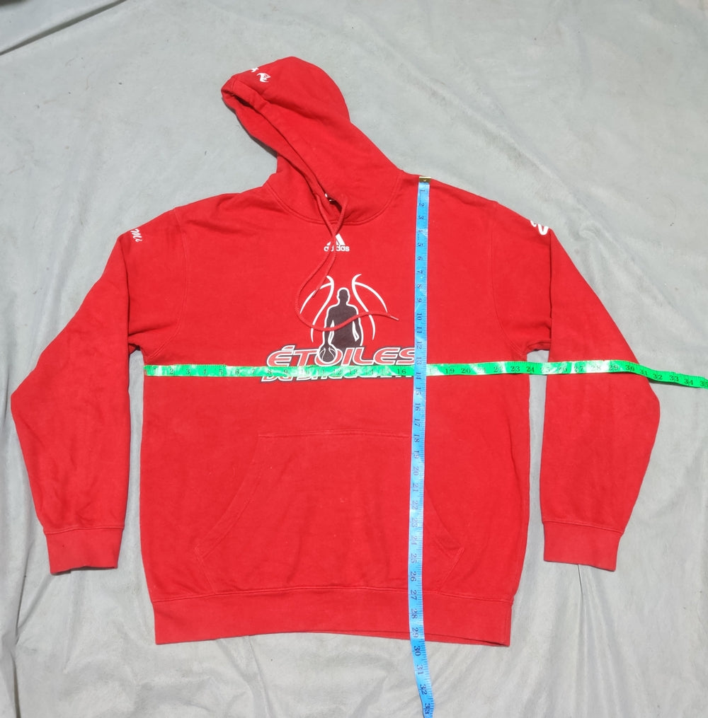 Adidas Men Cotton Fleece Red Hoodie M