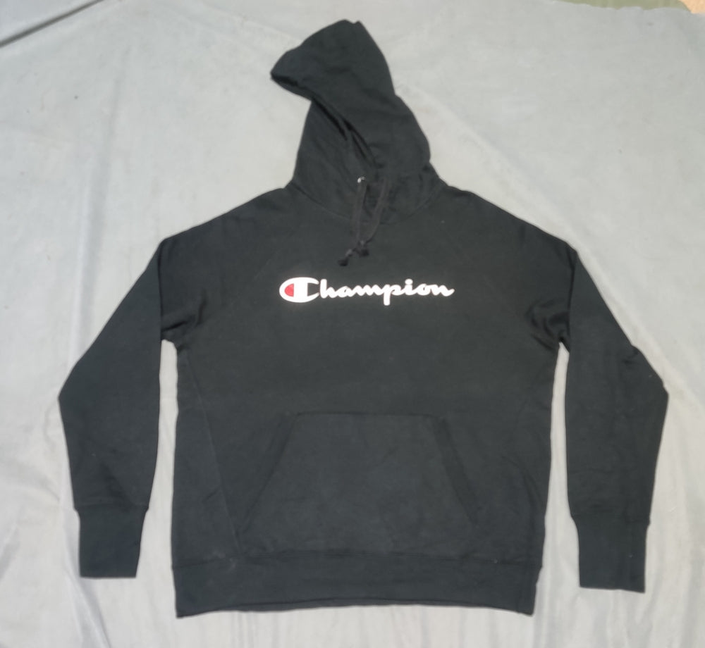 Champion Women Cotton Fleece Black Hoodie L