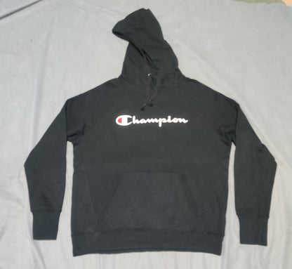 Champion Women Cotton Fleece Black Hoodie L
