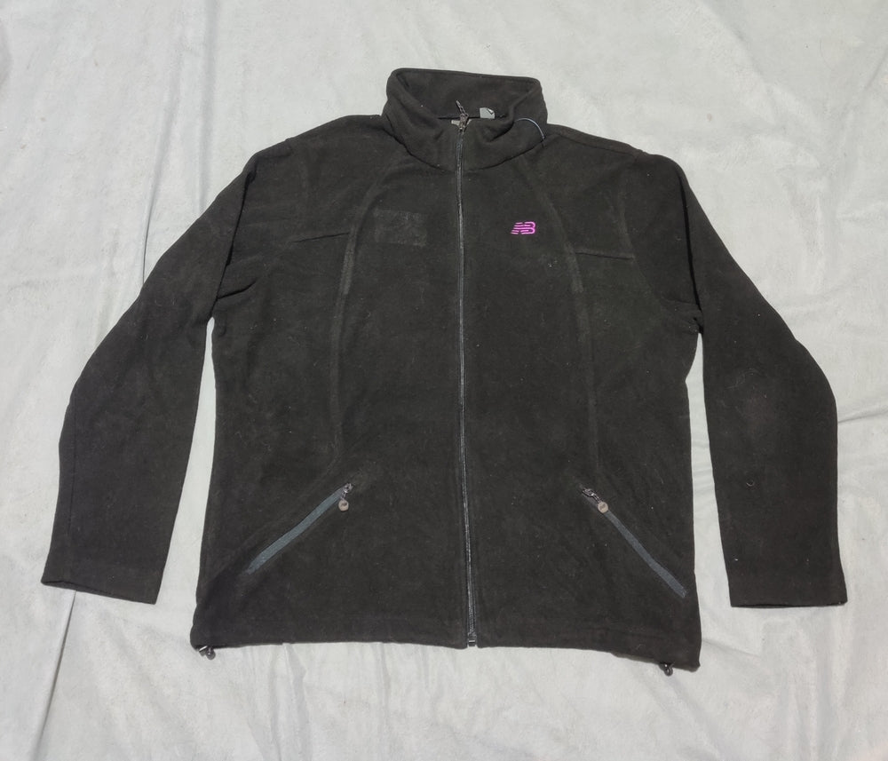 New Balance Women Cotton Fleece Black Zipper XL