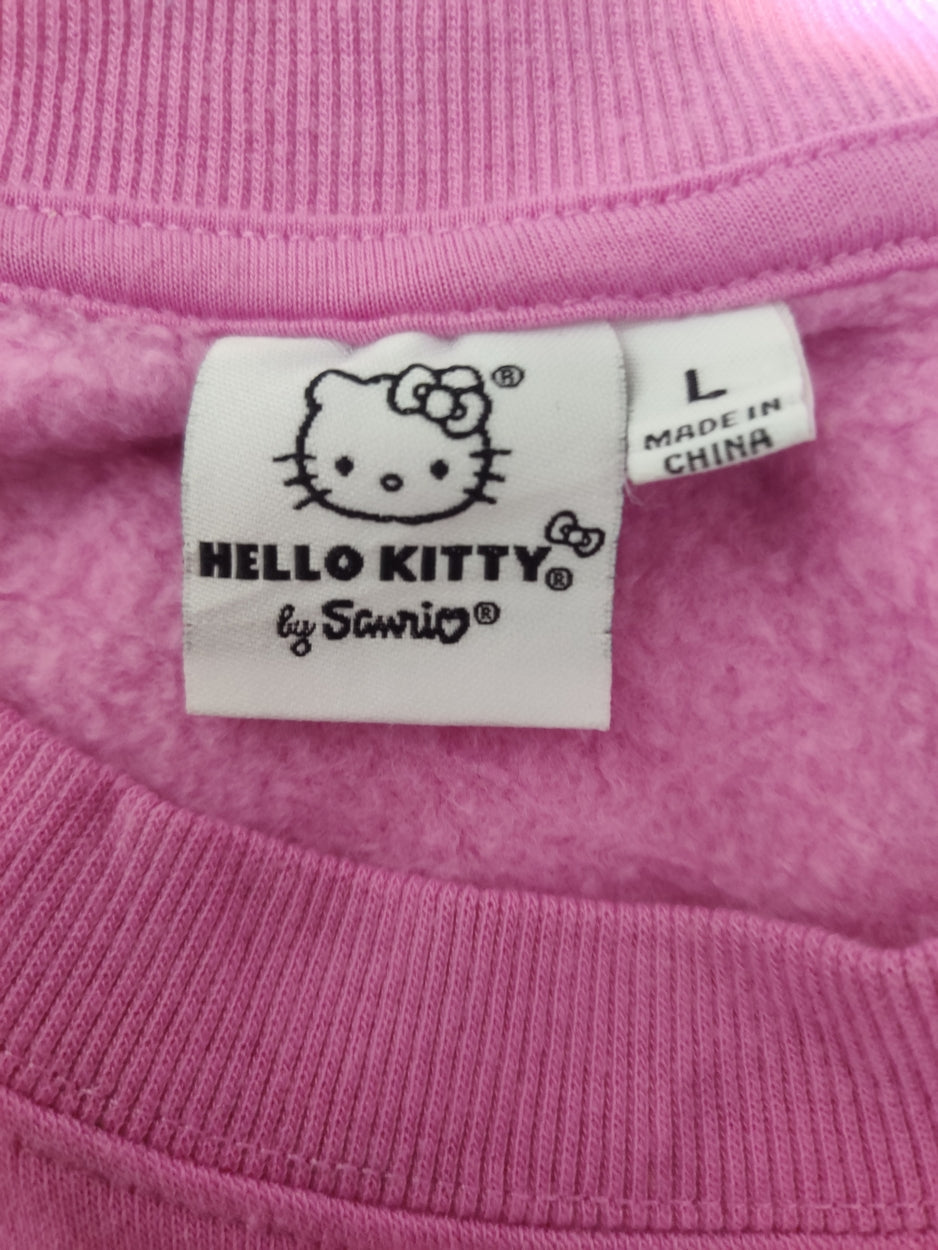 Hello Kitty Women Cotton Fleece Pink Sweatshirt L