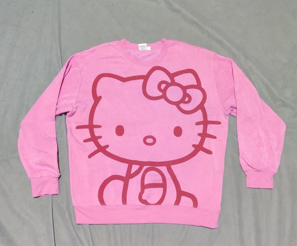 Hello Kitty Women Cotton Fleece Pink Sweatshirt L