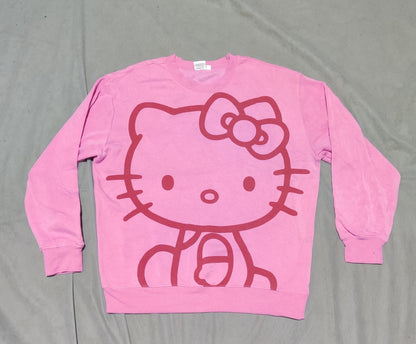 Hello Kitty Women Cotton Fleece Pink Sweatshirt L