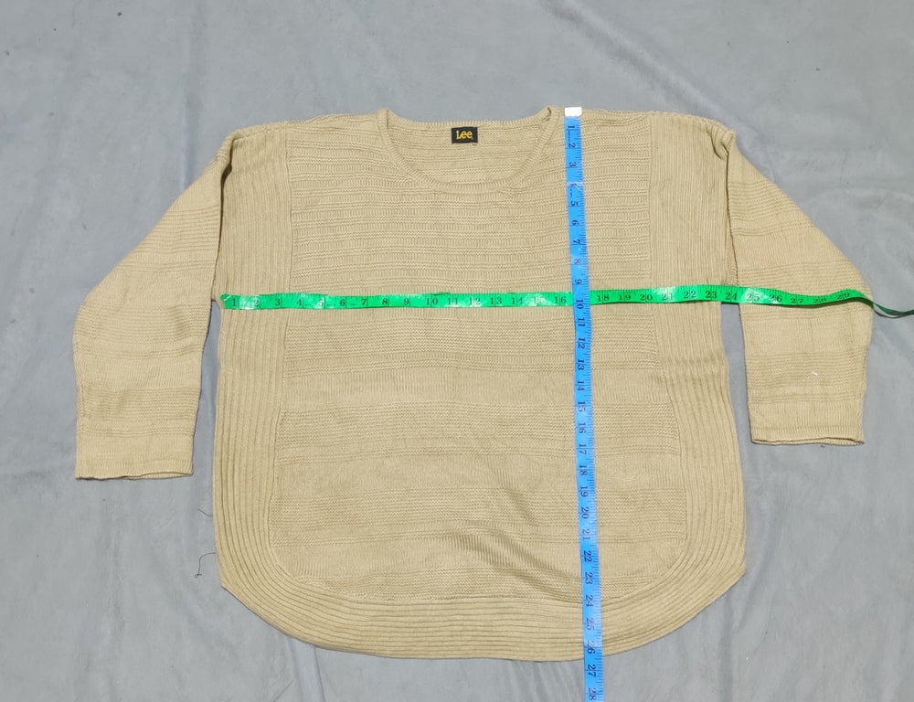 Lee Women Cotton Fleece Cream Sweater  L