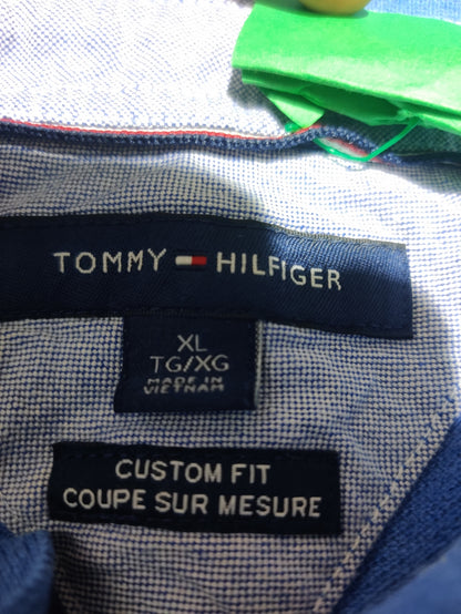 Tommy Hilfiger Men Blue Cotton Polo T Shirt M
