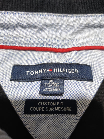 Tommy Hilfiger Men Black Cotton Polo T Shirt XL