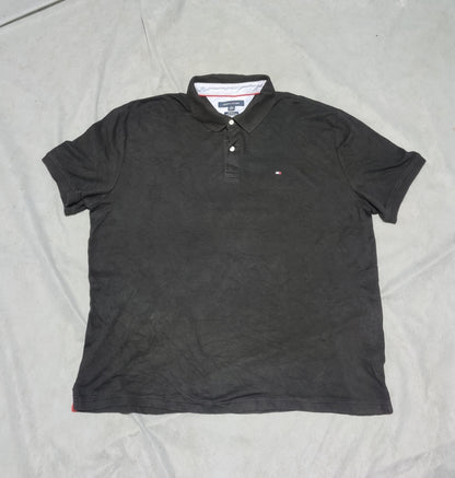 Tommy Hilfiger Men Black Cotton Polo T Shirt XL