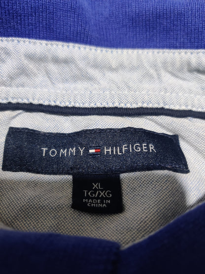 Tommy Hilfiger Men Blue Cotton Polo T Shirt XL
