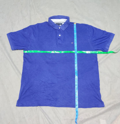 Tommy Hilfiger Men Blue Cotton Polo T Shirt XL