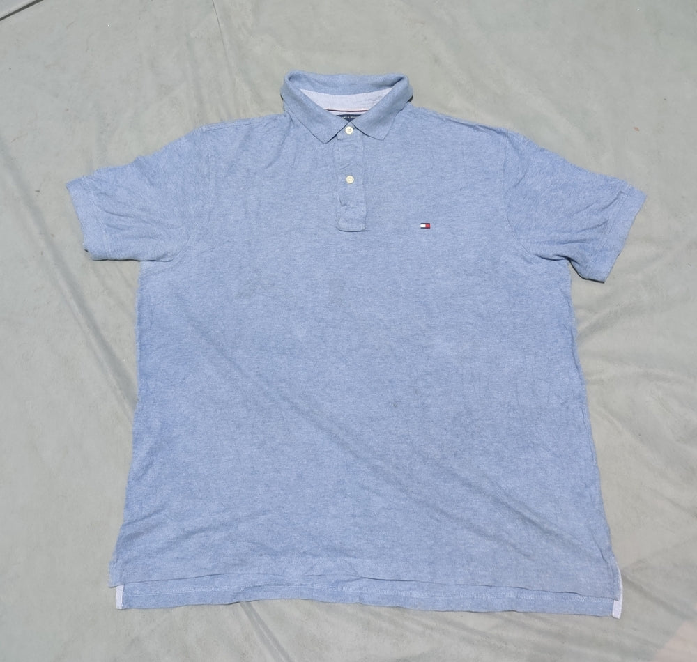 Tommy Hilfiger Men Blue Cotton Polo T Shirt XL