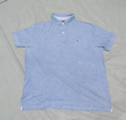 Tommy Hilfiger Men Blue Cotton Polo T Shirt XL