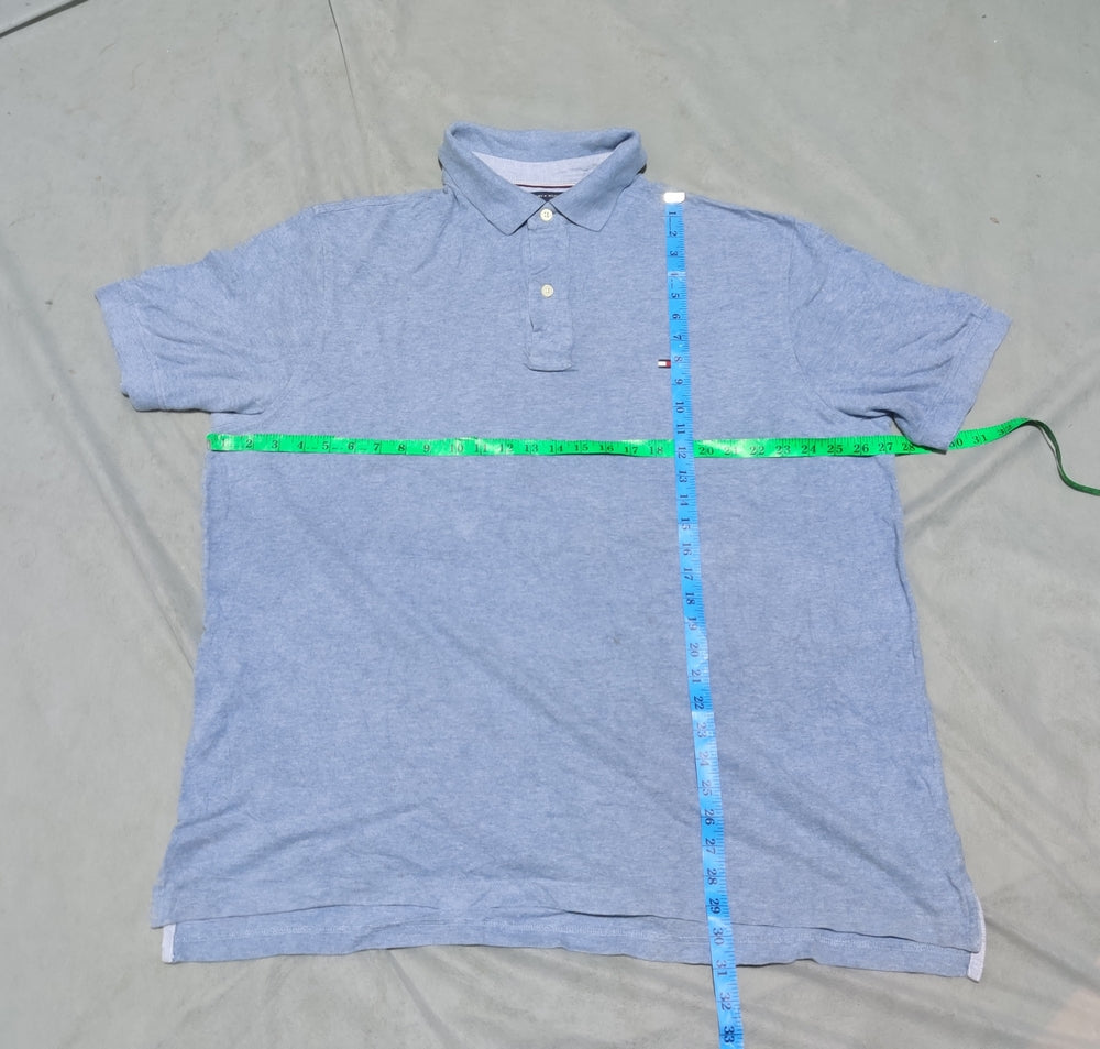 Tommy Hilfiger Men Blue Cotton Polo T Shirt XL
