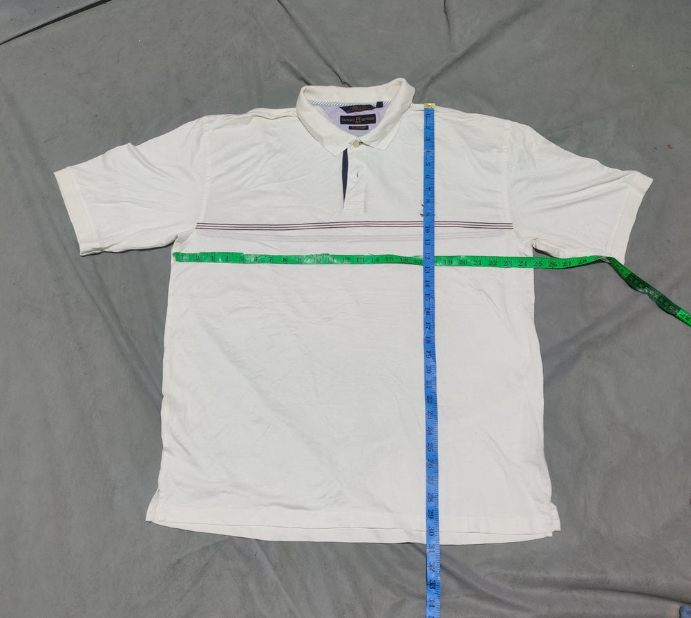 Tommy Hilfiger Men Cream Cotton Polo T Shirt 2XL