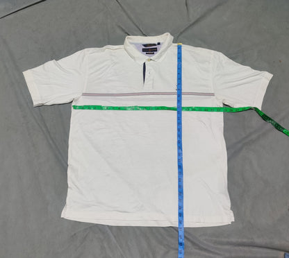 Tommy Hilfiger Men Cream Cotton Polo T Shirt 2XL