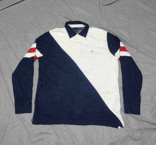 Tommy Hilfiger Men White Cotton Polo T Shirt L