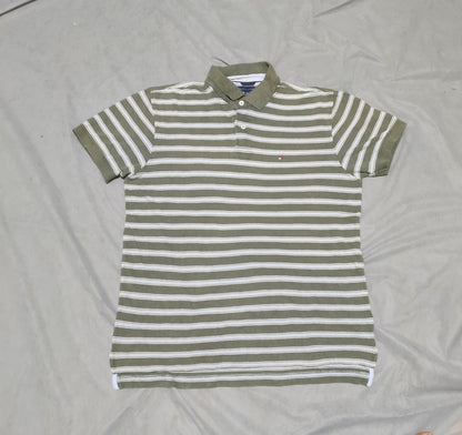 Tommy Hilfiger Men Green Cotton Polo T Shirt L