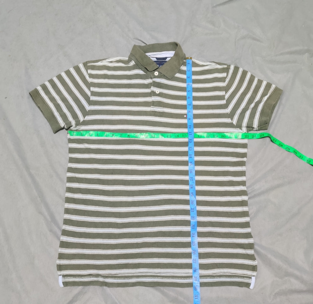 Tommy Hilfiger Men Green Cotton Polo T Shirt L