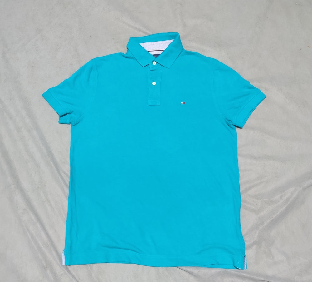Tommy Hilfiger Men Blue Cotton Polo T Shirt M