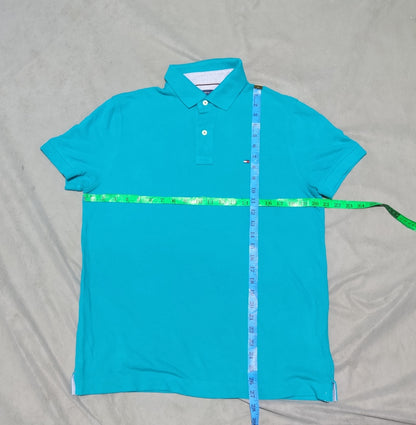 Tommy Hilfiger Men Blue Cotton Polo T Shirt M