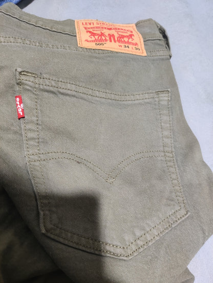 Levi's 505 Men Green Cotton Jeans