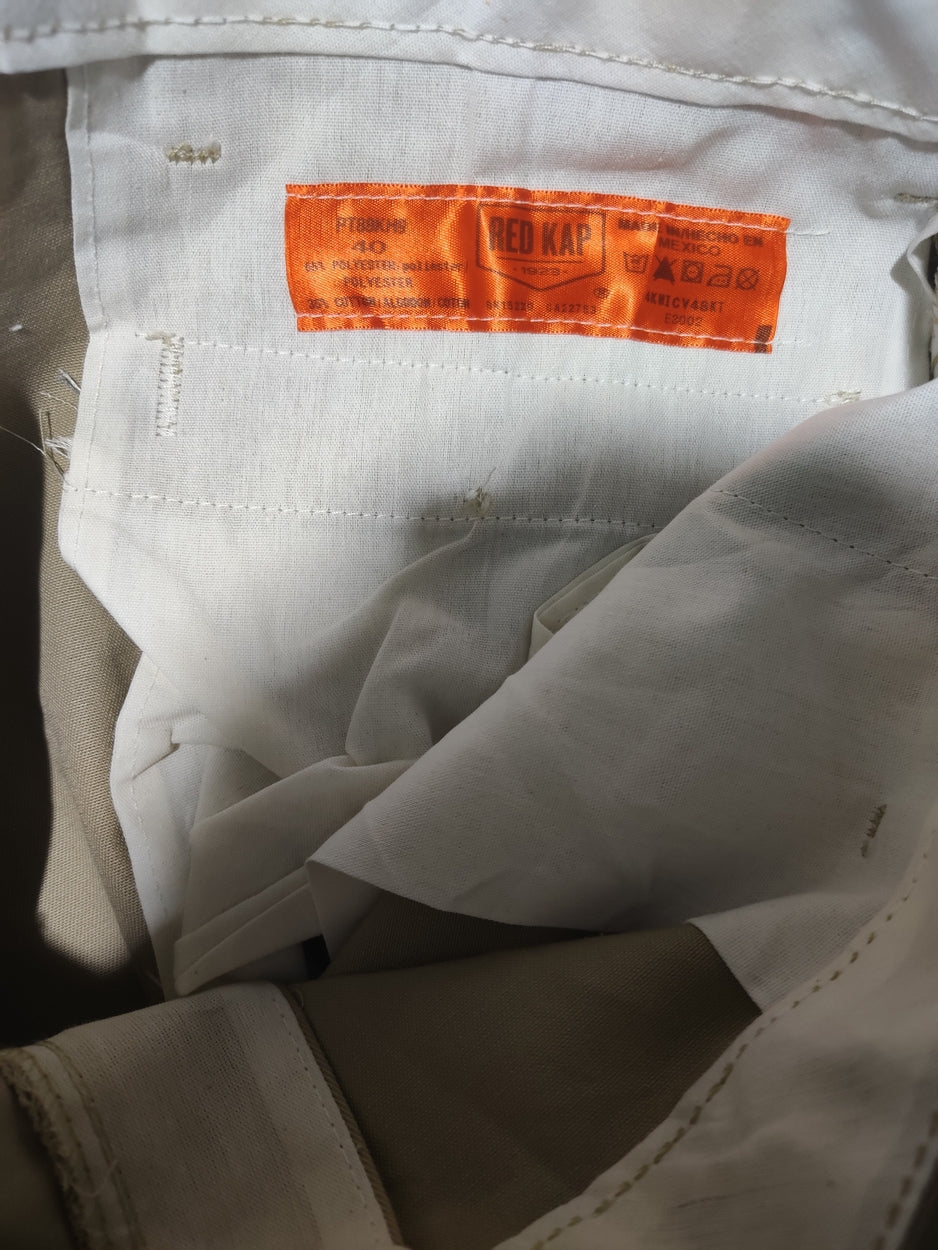 Red Cap Men Cream Cotton Cargo Pant  XL