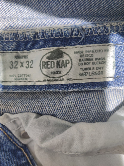 Red Cap Men Blue Denim Jeans M
