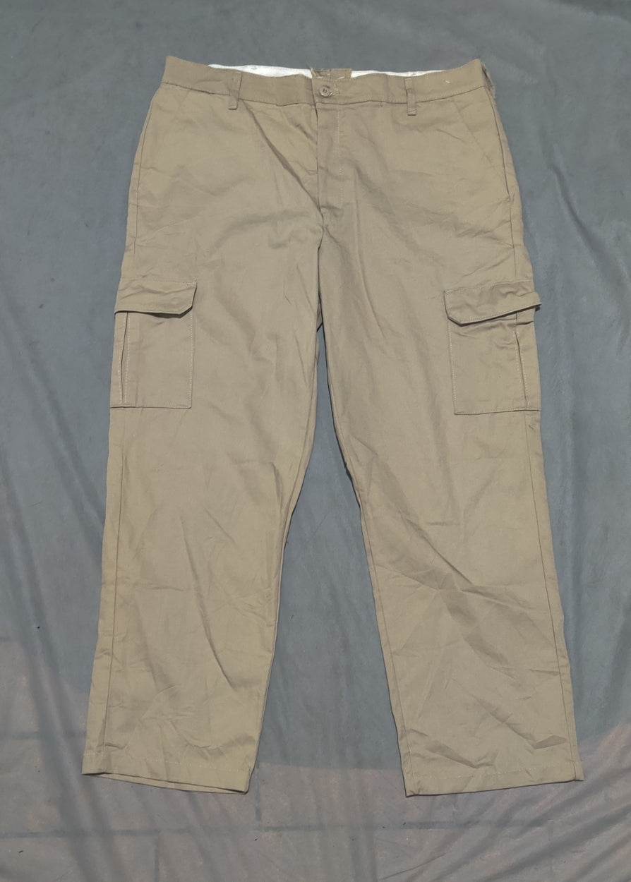Red Cap Men Cream Cotton Cargo Pant XL