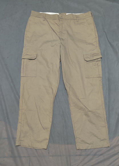 Red Cap Men Cream Cotton Cargo Pant XL