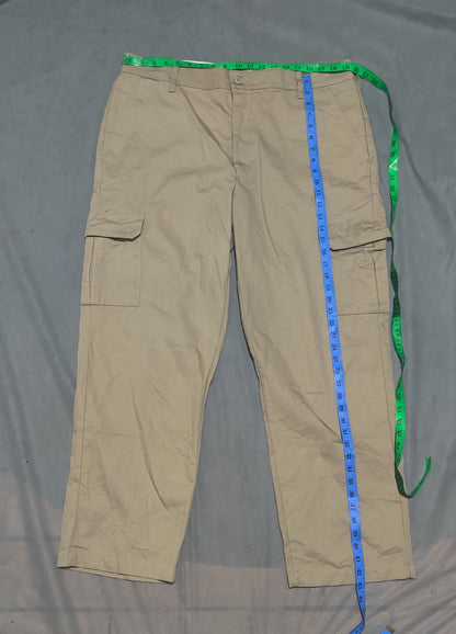 Red Cap Men Cream Cotton Cargo Pant XL