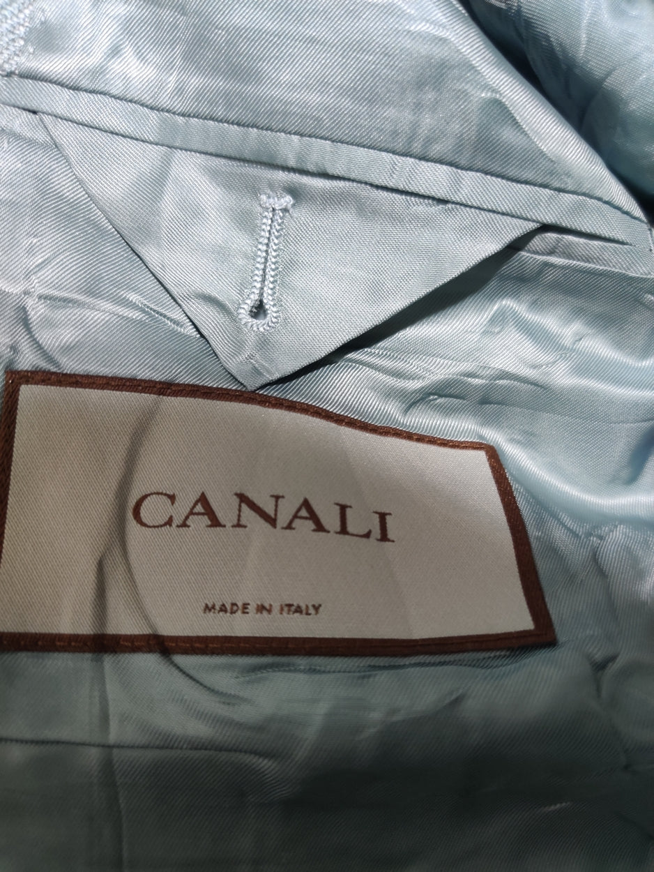Canali Men Cotton Green Coat M