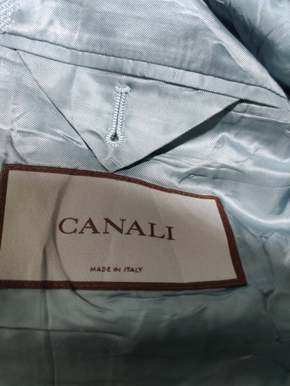 Canali Men Cotton Green Coat M