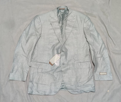 Canali Men Cotton Green Coat M