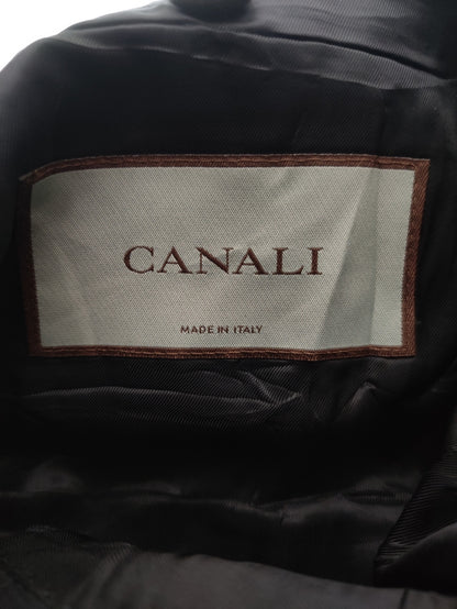 Canali Men Cotton Black Coat M