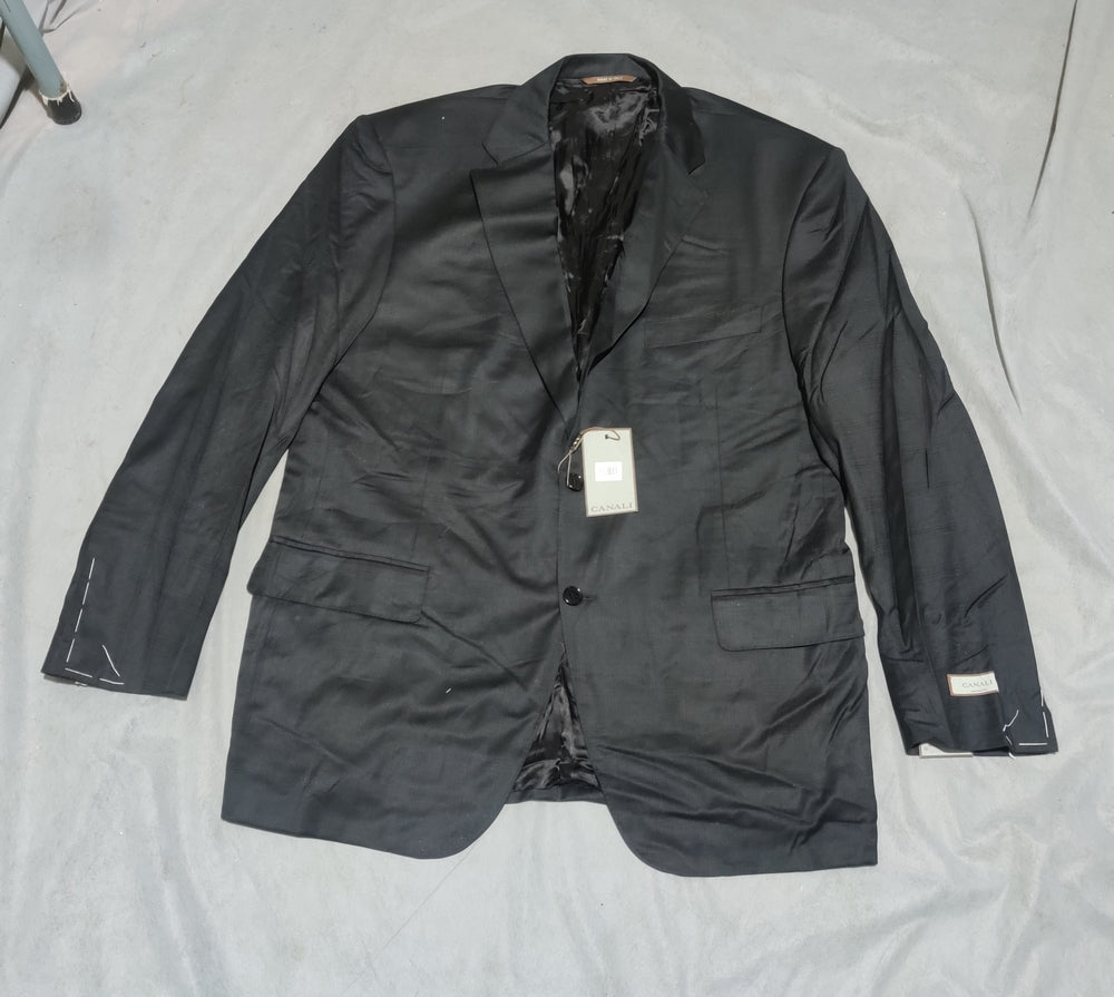 Canali Men Cotton Black Coat M