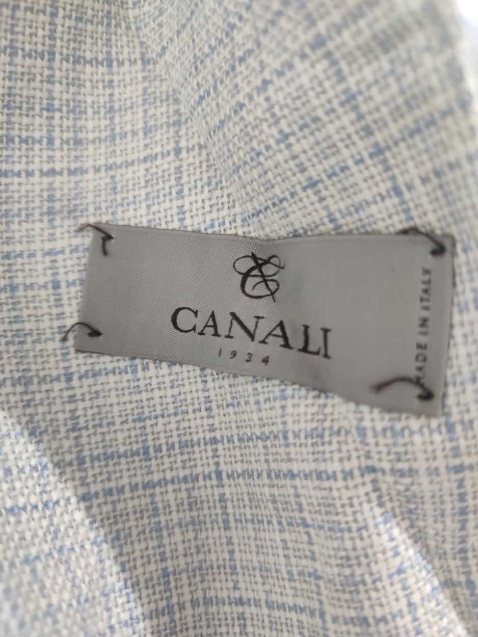 Canali Men Cotton Gray Coat M